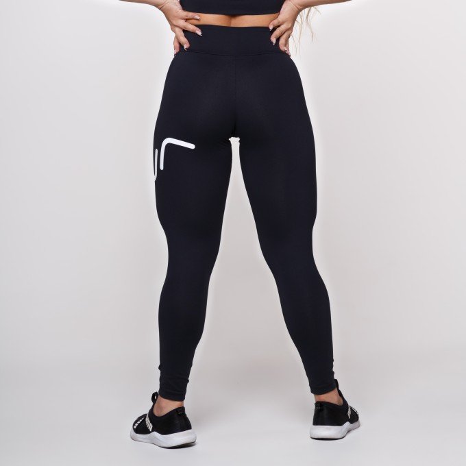 Calça Legging Suplex Poliamida Preta Silk AVA