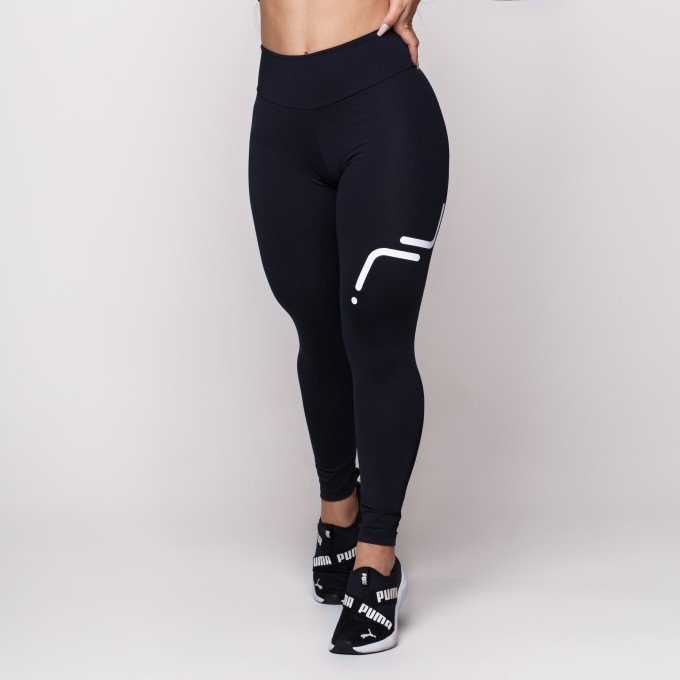 Calça Legging Suplex Poliamida Preta Silk AVA