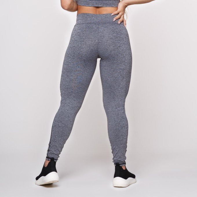 Calça Legging Suplex Poliamida Mescla Abertura No Joelho