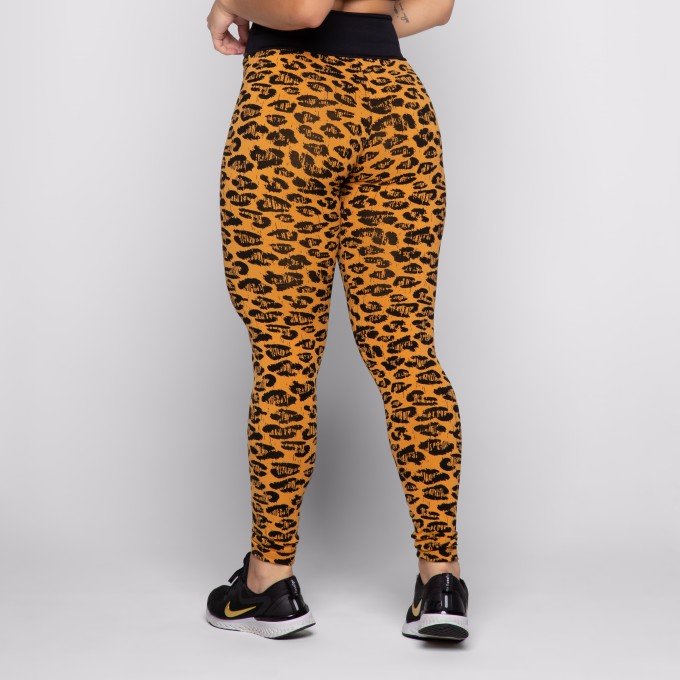Calça Legging Jacquard Onça