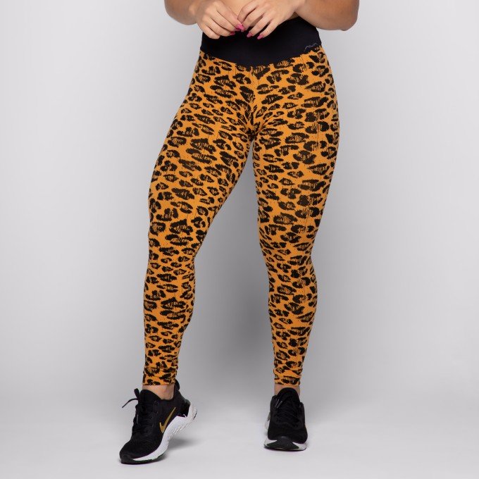 Calça Legging Jacquard Onça