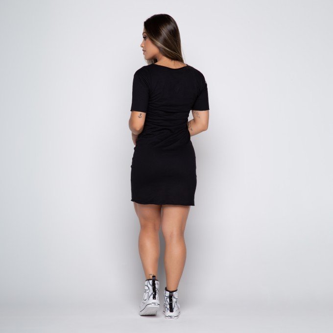 Vestido de malha com slide e start now branco