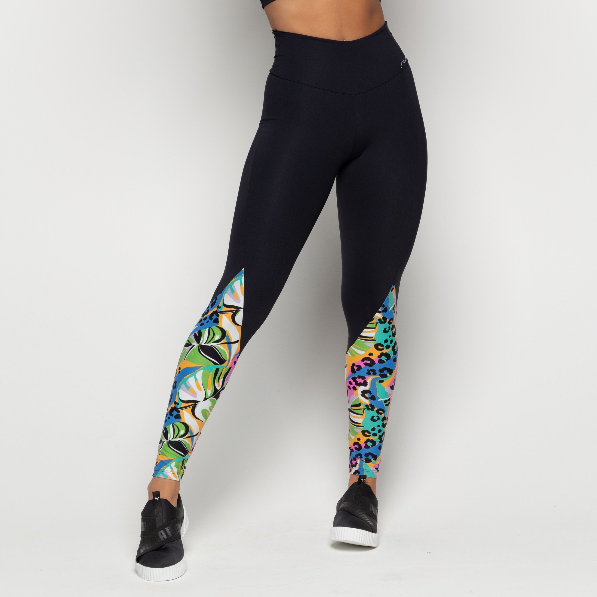 Calça Feminina Cintura Alta Leggings Suplex com elastico Fitness