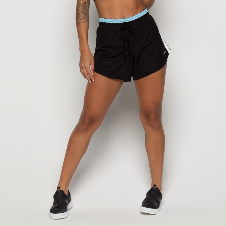 Short Fitness Dry Performance Preto Com Azul