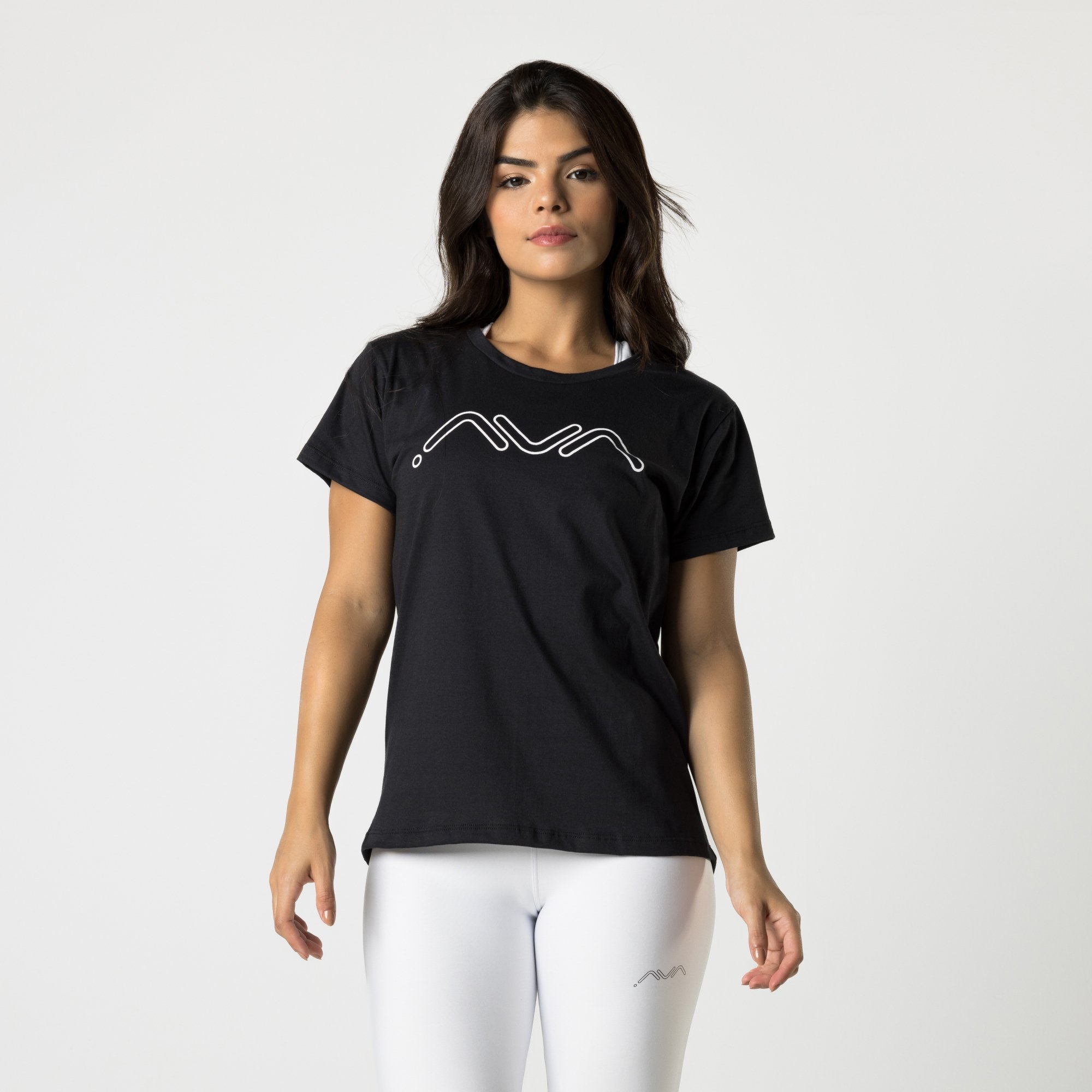 T-shirt Camisa Feminina Preta AVA Fitness - Ava Fitness
