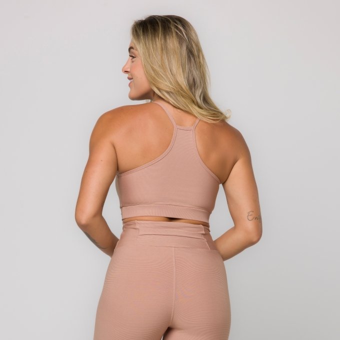 Top Feminino Nude Tecido Canelado