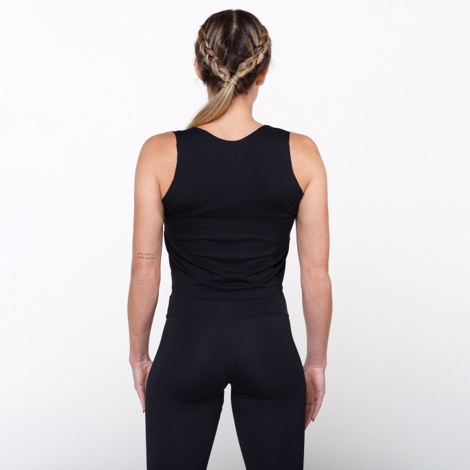 Cropped Fitness Preto AVA Furta-cor