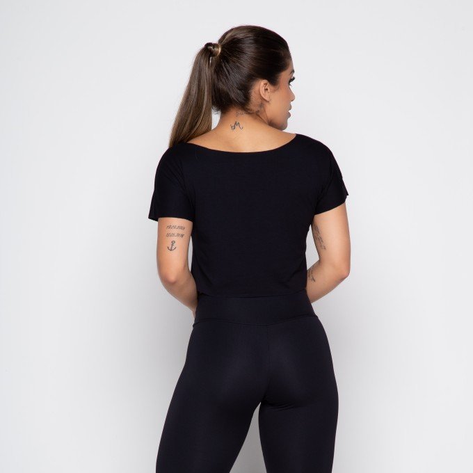 Cropped Fitness Preto BELIEVE YOU CAN