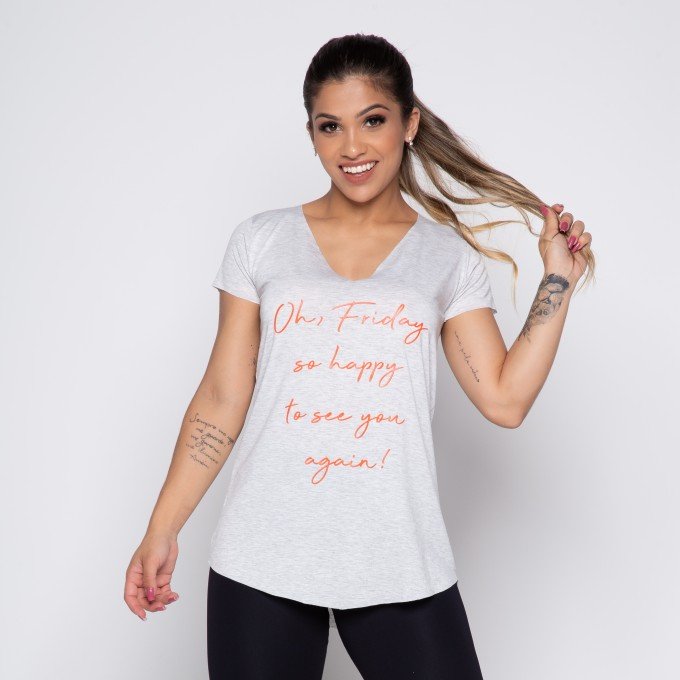 Camiseta Fitness Mescla OH, FRIDAY